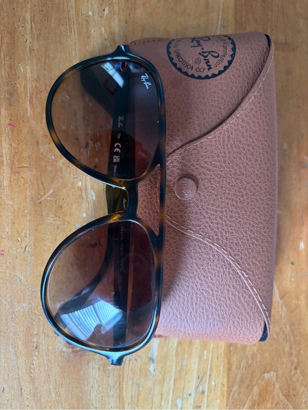 Ray-Ban Tortoiseshell Frame Sunglasses with Brown Lenses